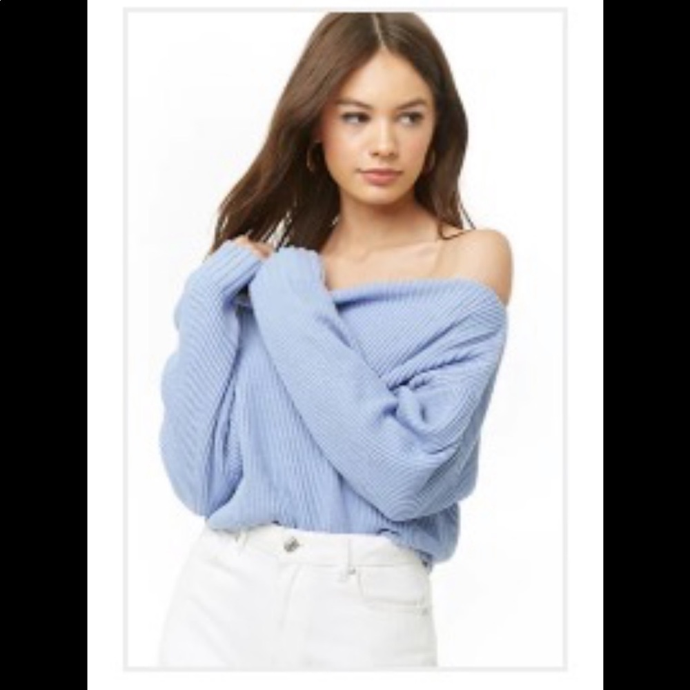 Off the shoulder crop sweater
